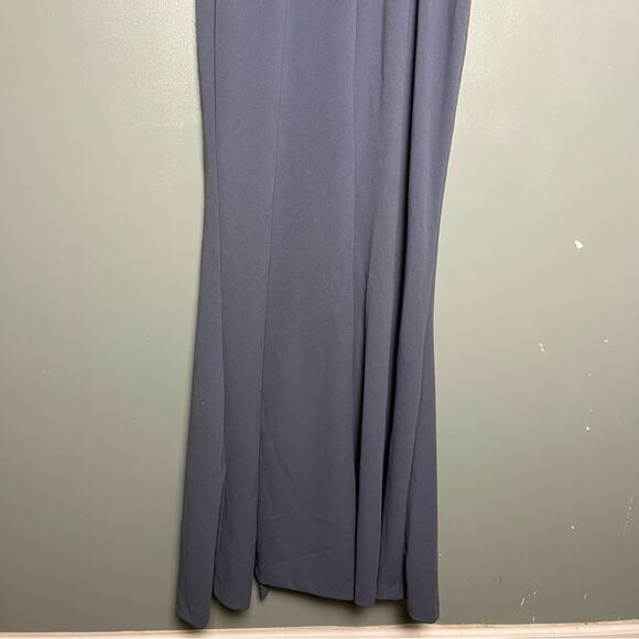 NWT Adrianna Papell One Shoulder Lace Crepe Gown Dusty Blue Women’s Size 8 - Picture 7 of 11